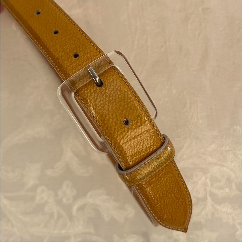 Saks Yellow Leather Belt